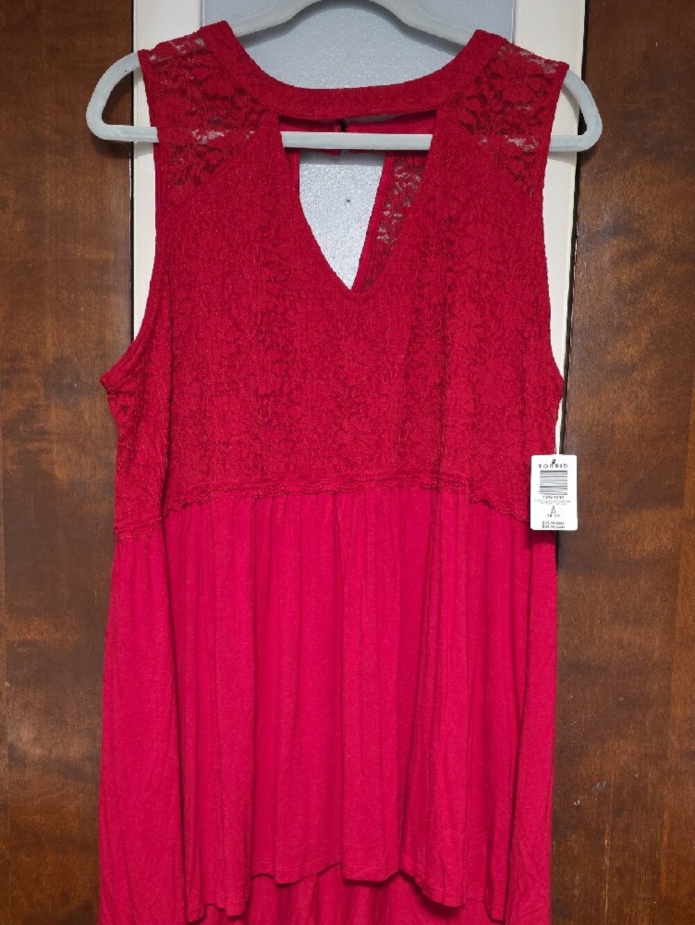 NWT Size 2 Torrid Red Lace Choker Babydoll Top